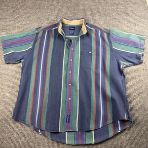 Catalina Button Down Shirt Mens XL Short Sleeve Striped Coastal Preppy Normcore